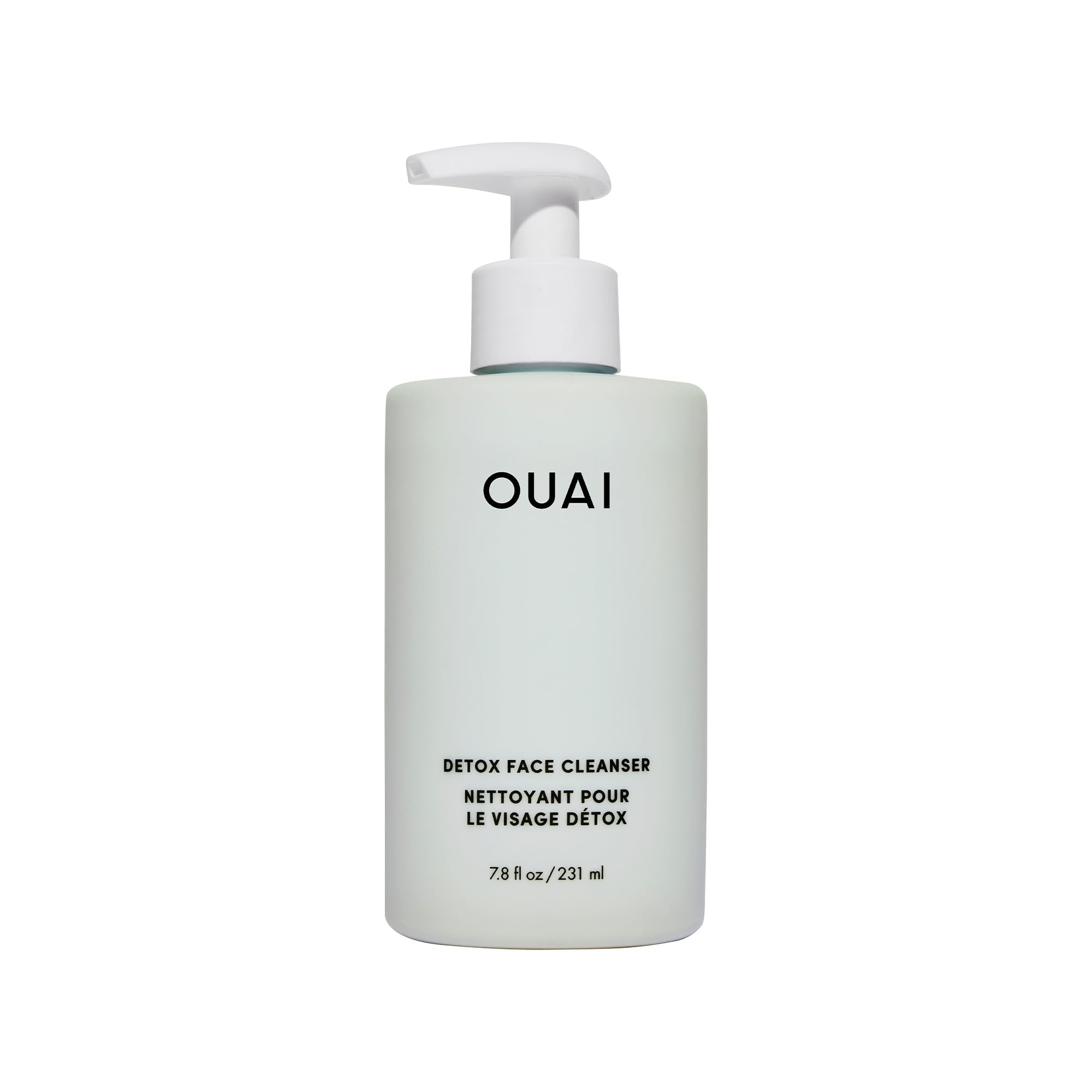 OUAI Detox Facial Cleanser bottle front with a refreshing post-workout cleanse vibe