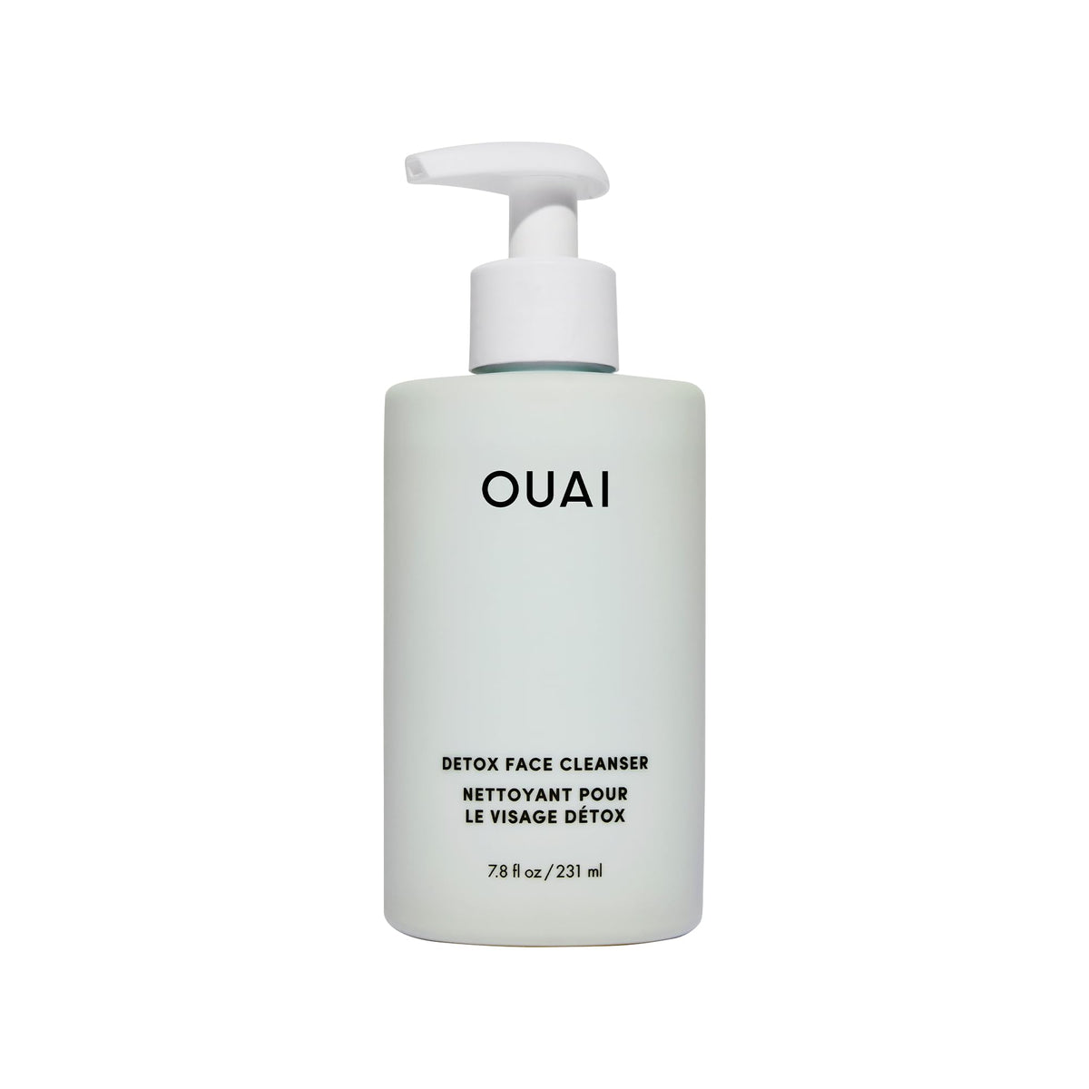 OUAI Detox Facial Cleanser bottle front with a refreshing post-workout cleanse vibe