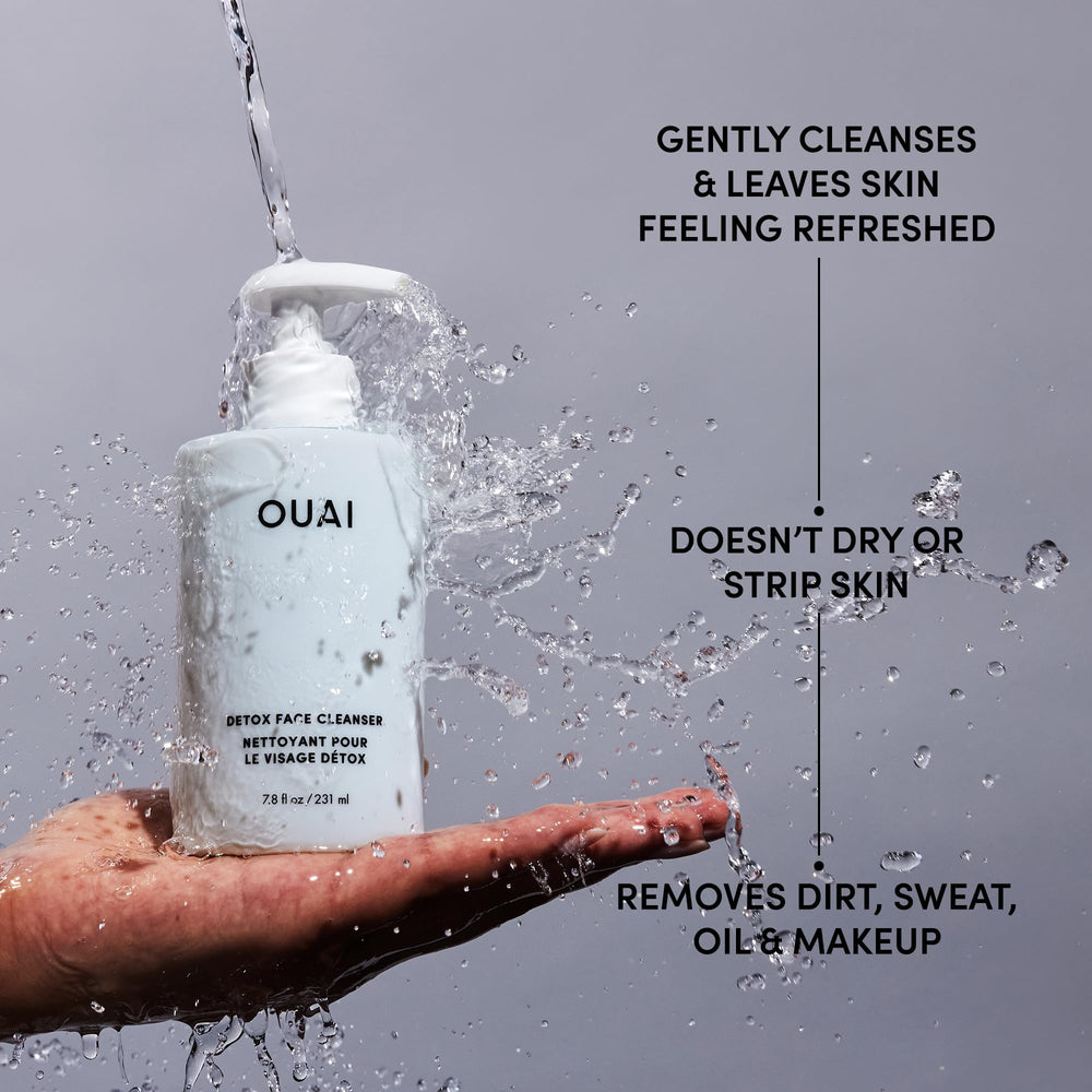 OUAI Detox Facial Cleanser pump top for easy daily use