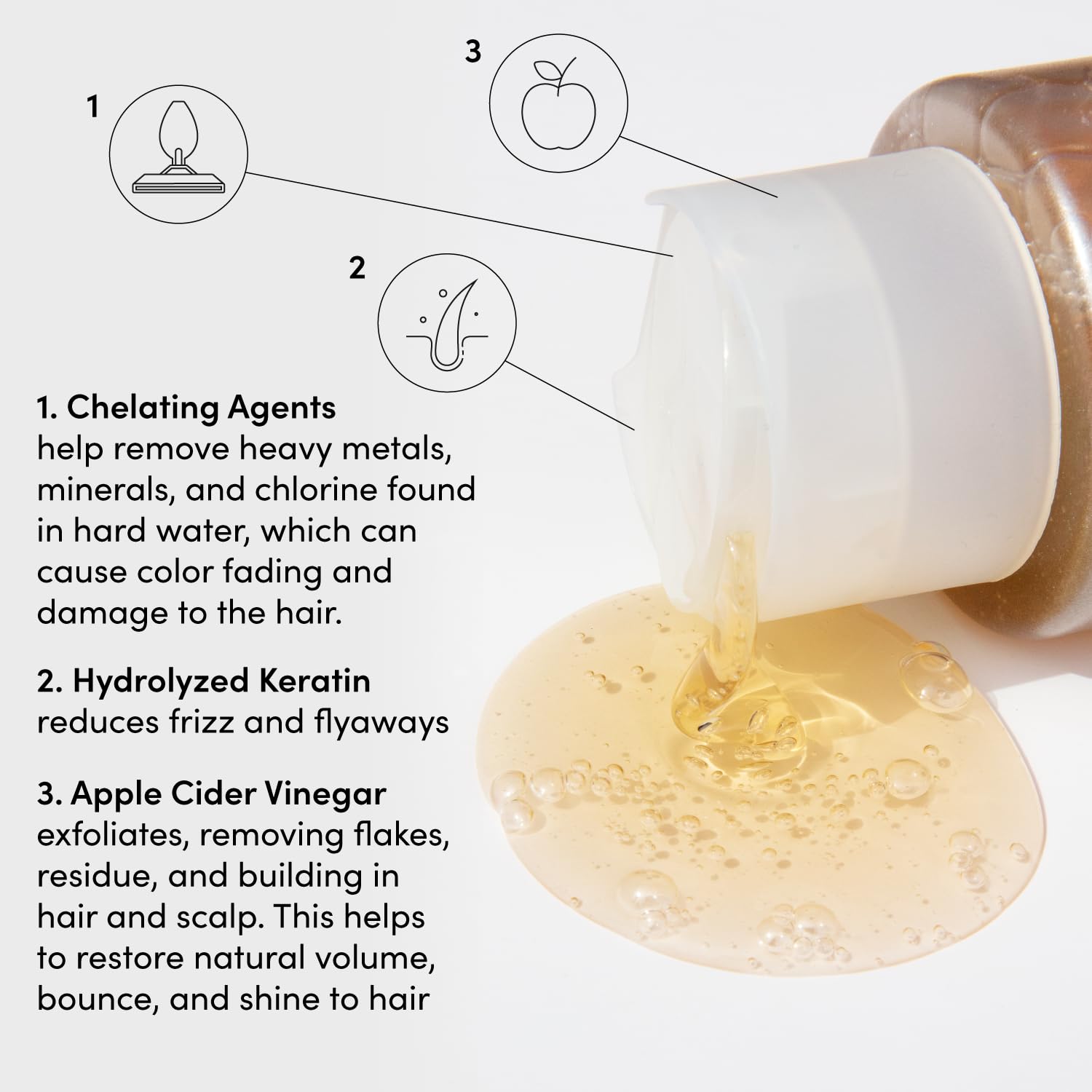 OUAI Detox Shampoo apple cider vinegar close-up hints at refreshing clarifying