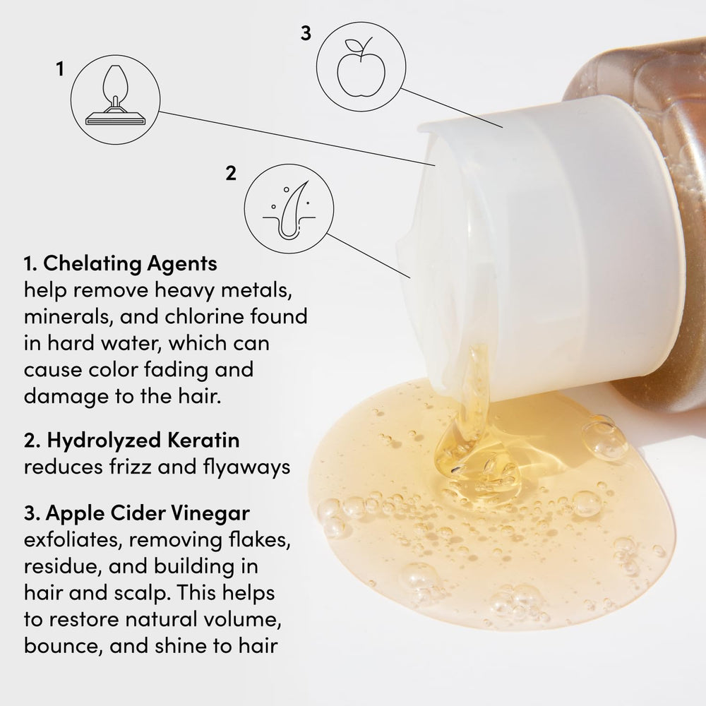OUAI Detox Shampoo apple cider vinegar close-up hints at refreshing clarifying