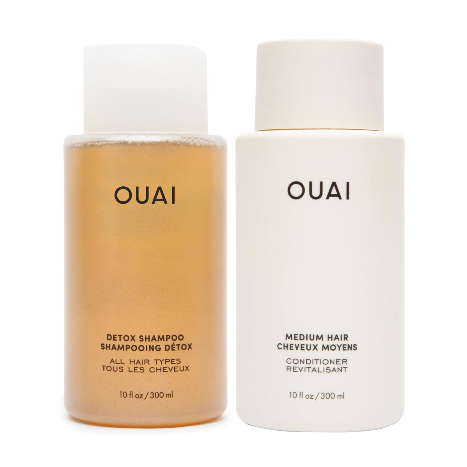 OUAI Detox Shampoo bottle demonstrates clarifying formula for build-up removal
