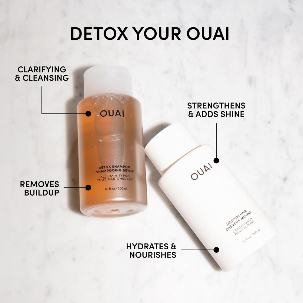 OUAI Detox Shampoo lather close-up for dirt and oil removal