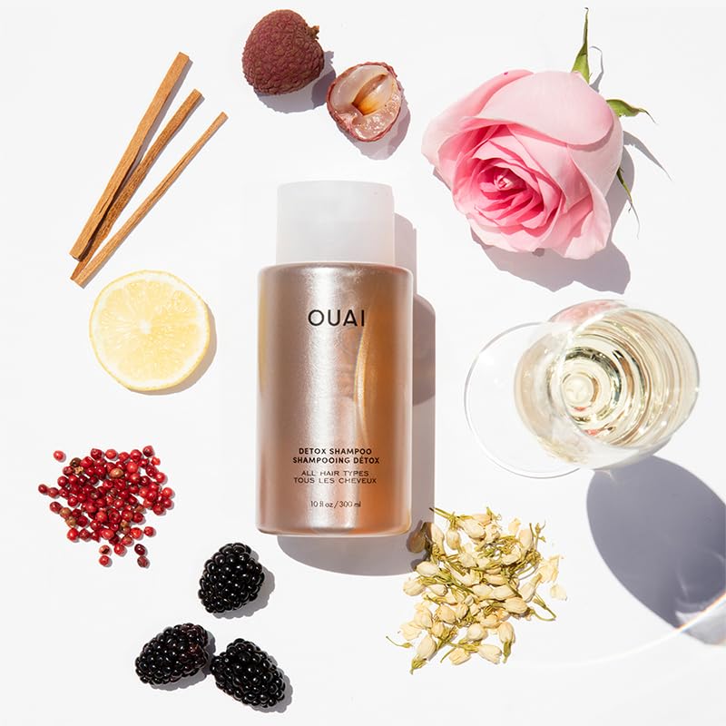 OUAI Detox Shampoo travel-size hair shine after buildup removal for added bounce