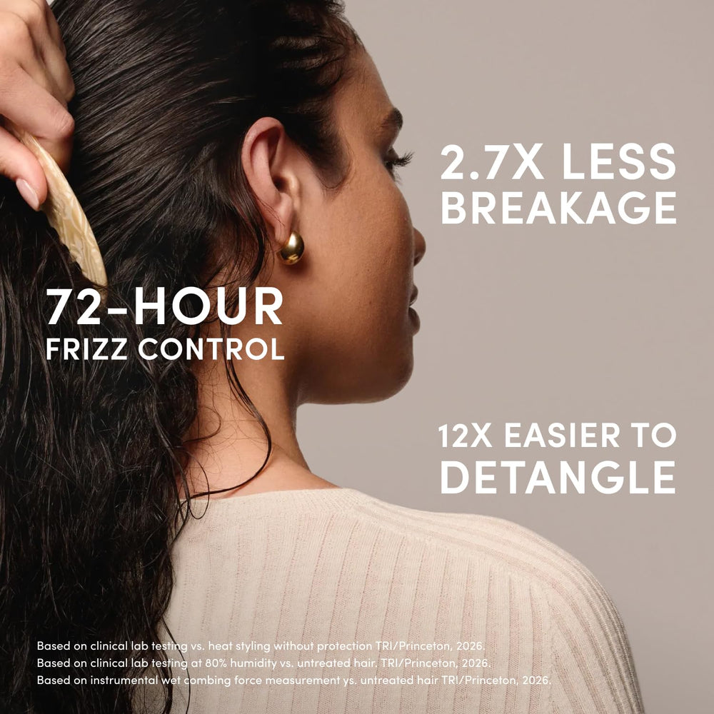 Finished dry hair styled after OUAI use showing smooth frizz control