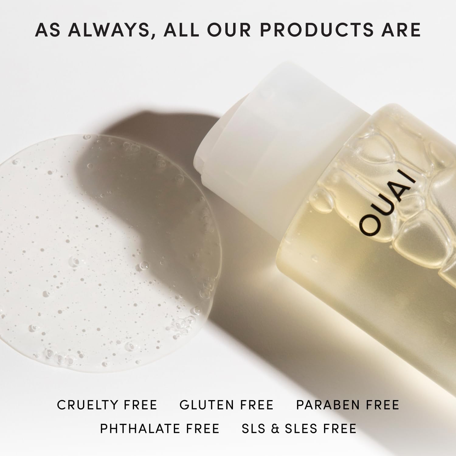 OUAI Fine Hair Shampoo keratin-biotin blend—strengthening strands.
