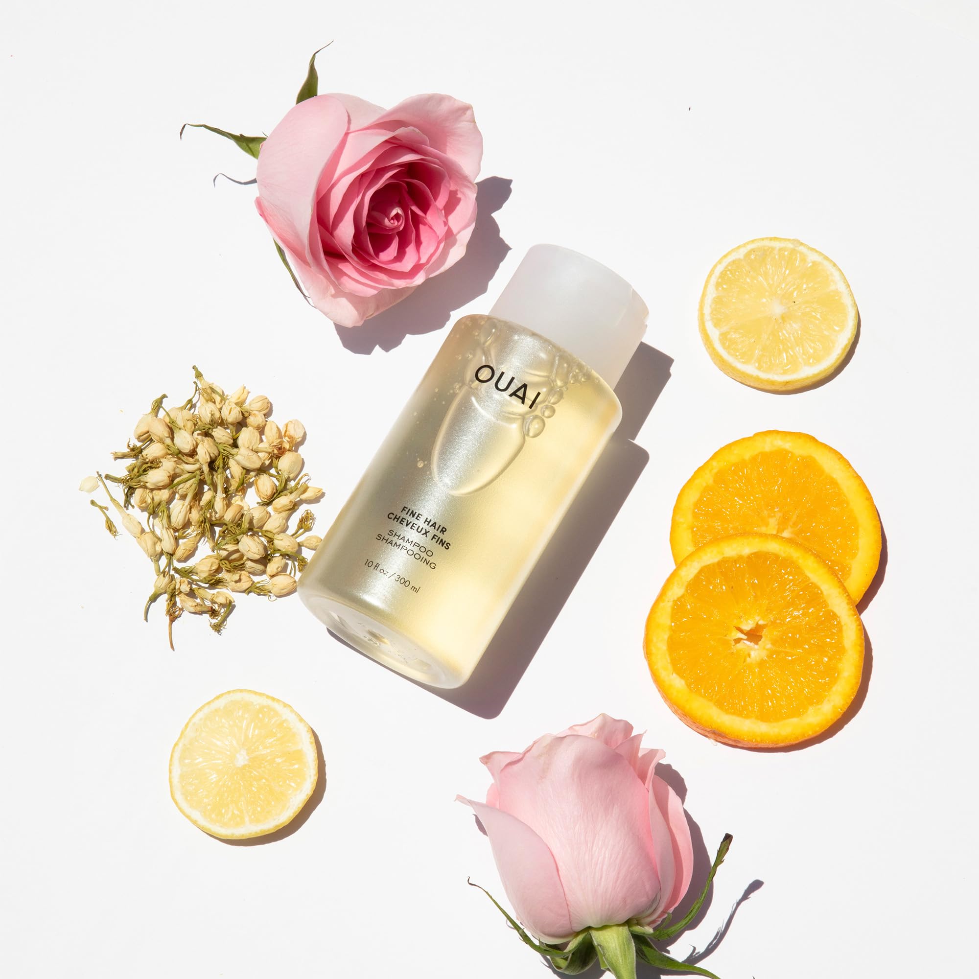 OUAI Fine Shampoo color-safe formula ideal for color-treated hair care.