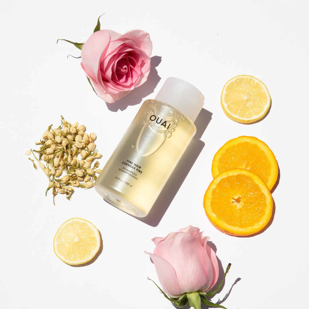 OUAI Fine Shampoo color-safe formula ideal for color-treated hair care.