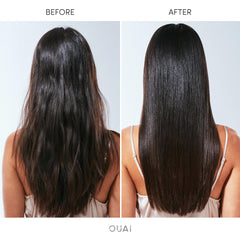 OUAI Hair Gloss heat protection up to 450°F during styling sessions.