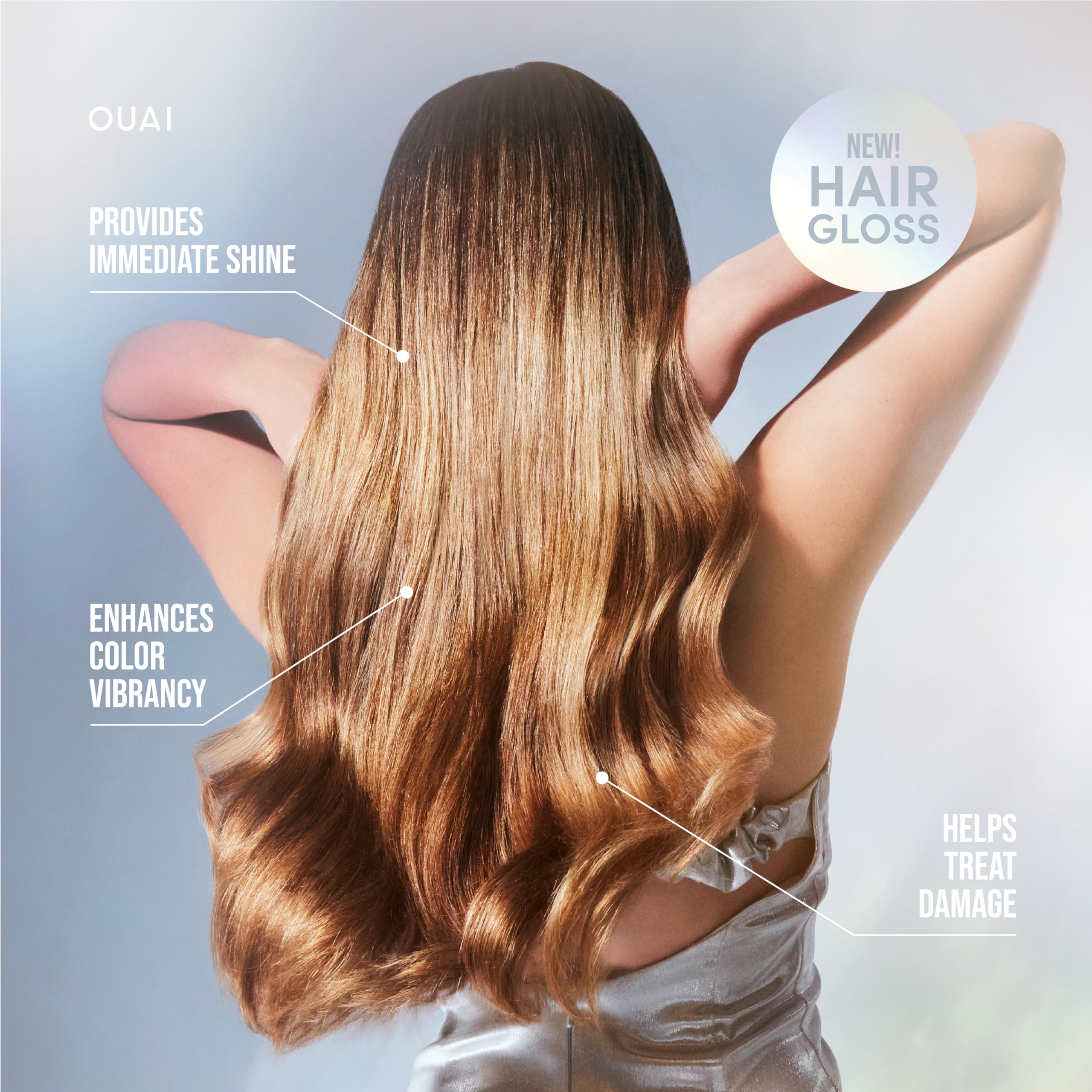 OUAI Hair Gloss rice water supports color vibrancy and softness.