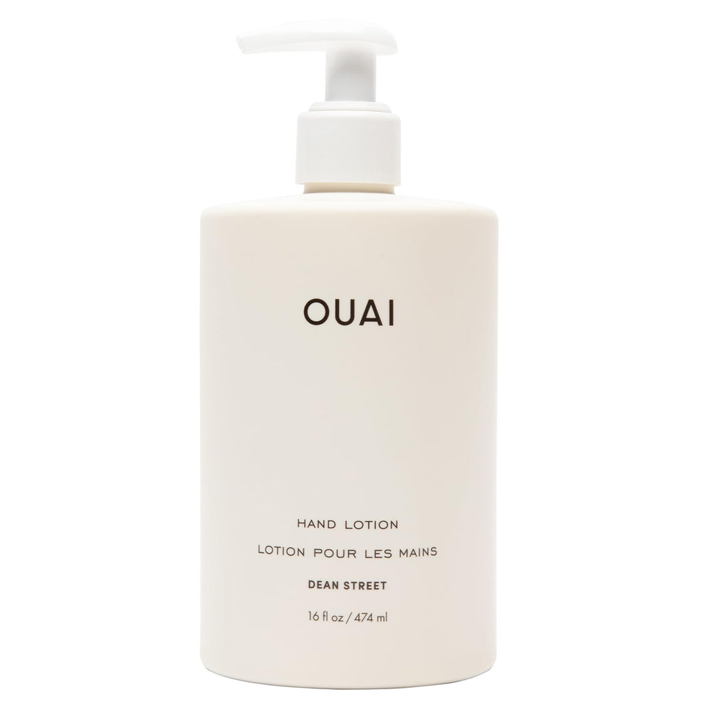 OUAI Hand Lotion bottle with pump for easy, lightweight moisturizing.