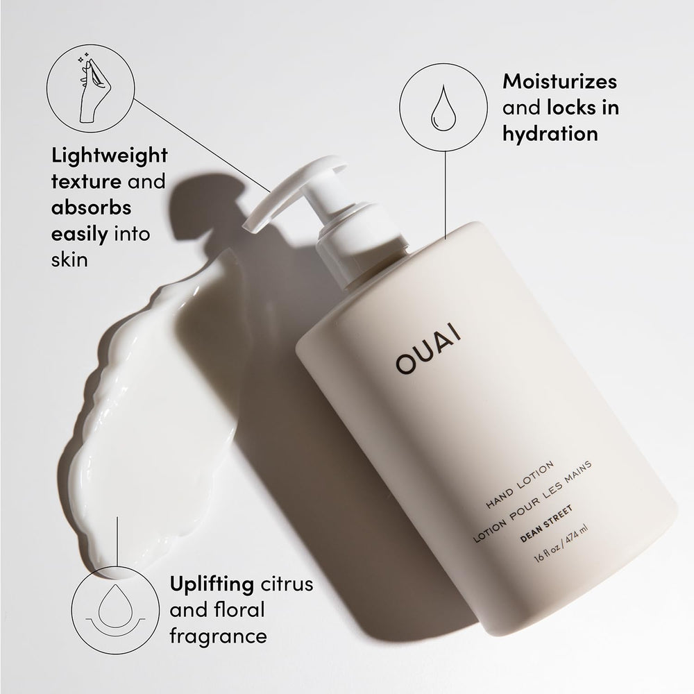 OUAI Hand Lotion pump in open position for easy application.