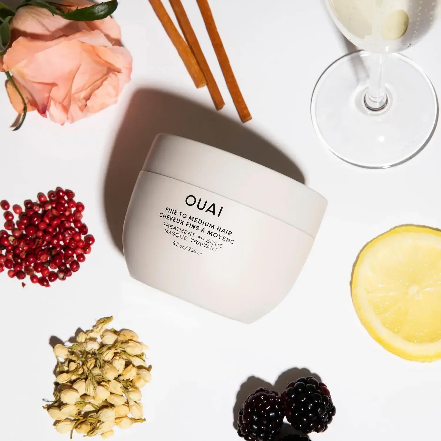 OUAI product label emphasizes sulfate, paraben, and phthalate-free formula