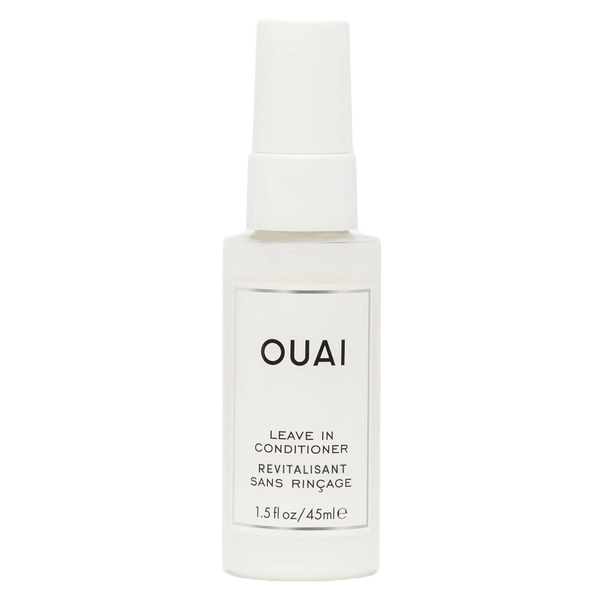 OUAI leave-in conditioner bottle-dispense for easy detangling and smooth styling.