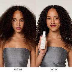 OUAI leave-in conditioner detangling-action reveals knot-free, hydrated hair.