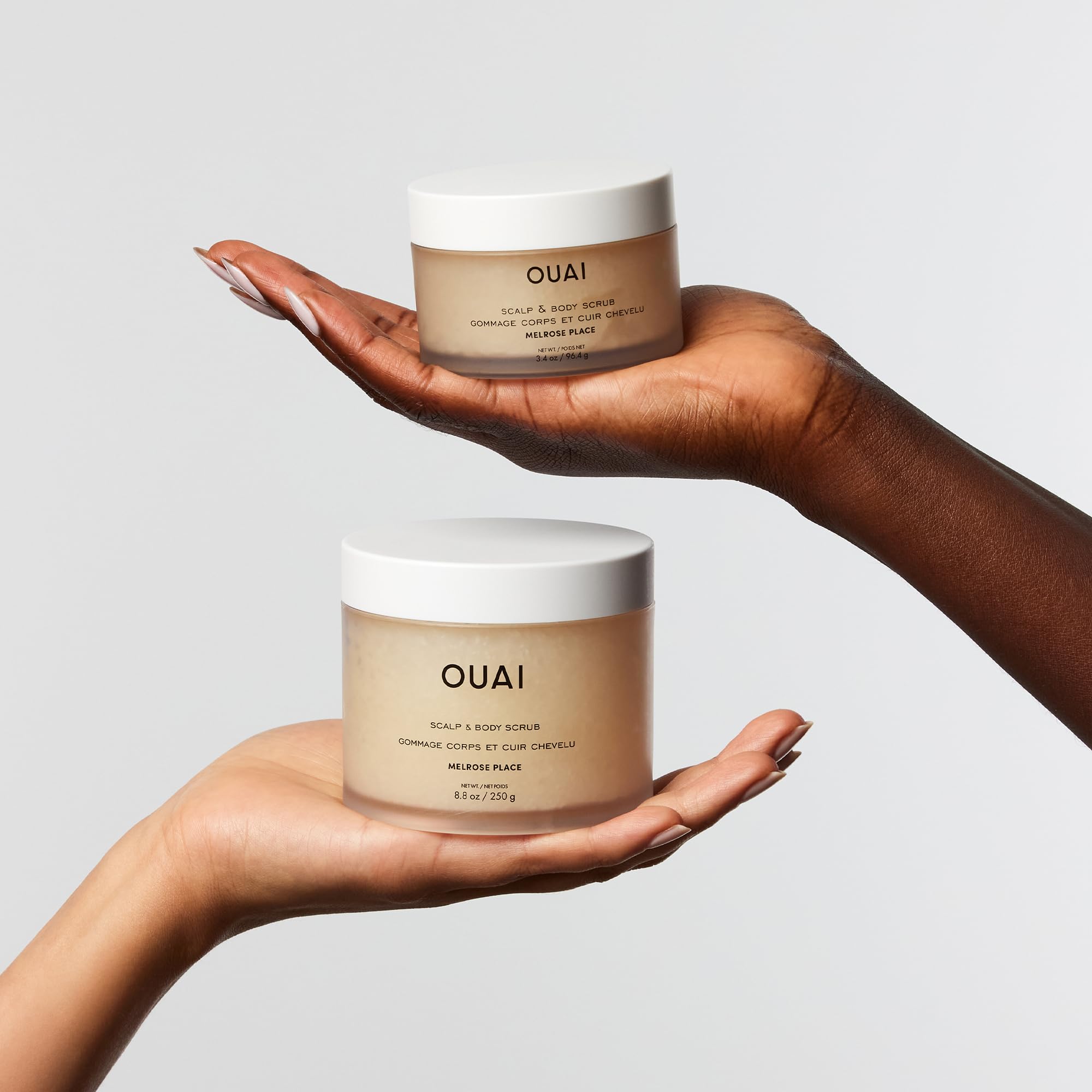 OUAI Melrose Place recyclable packaging icon indicating eco-friendly choice