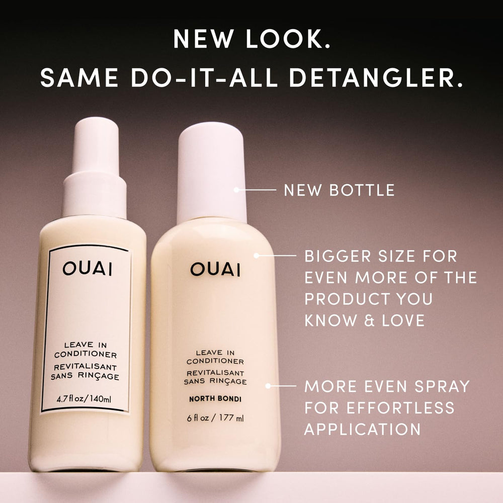 OUAI North Bondi bottle label visible emphasizing scent and protection