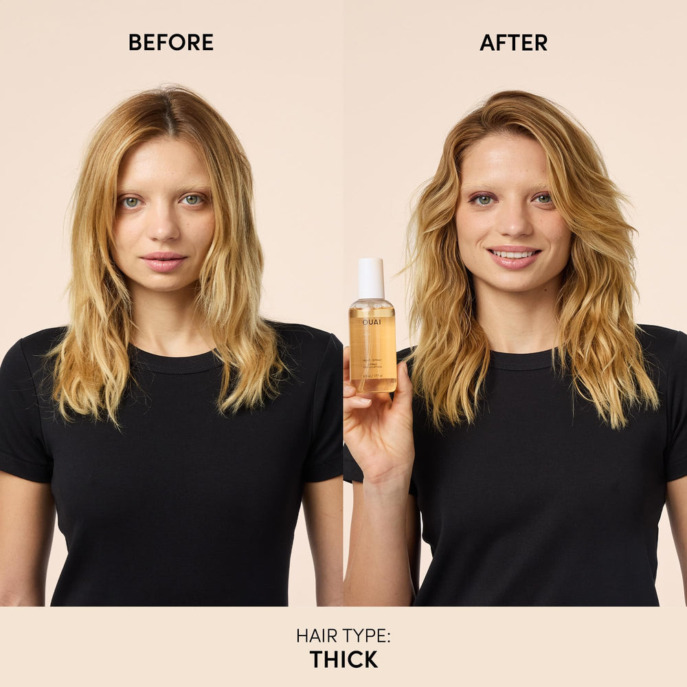 OUAI rice protein ingredient closeup highlighting lightweight styling benefits