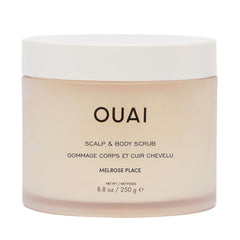 OUAI Scalp and Body Scrub rose scent jar for gentle exfoliation
