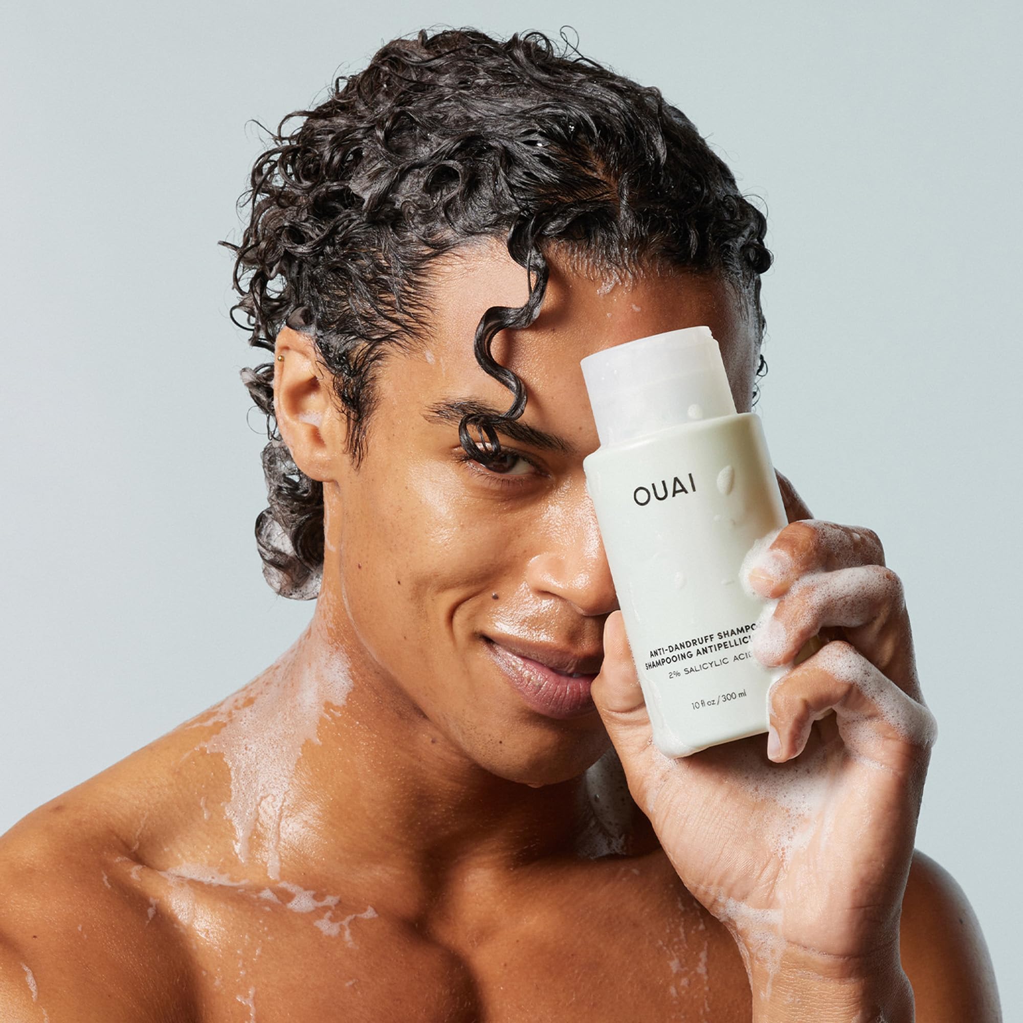OUAI scalp-care application scene demonstrates easy five-minute routine