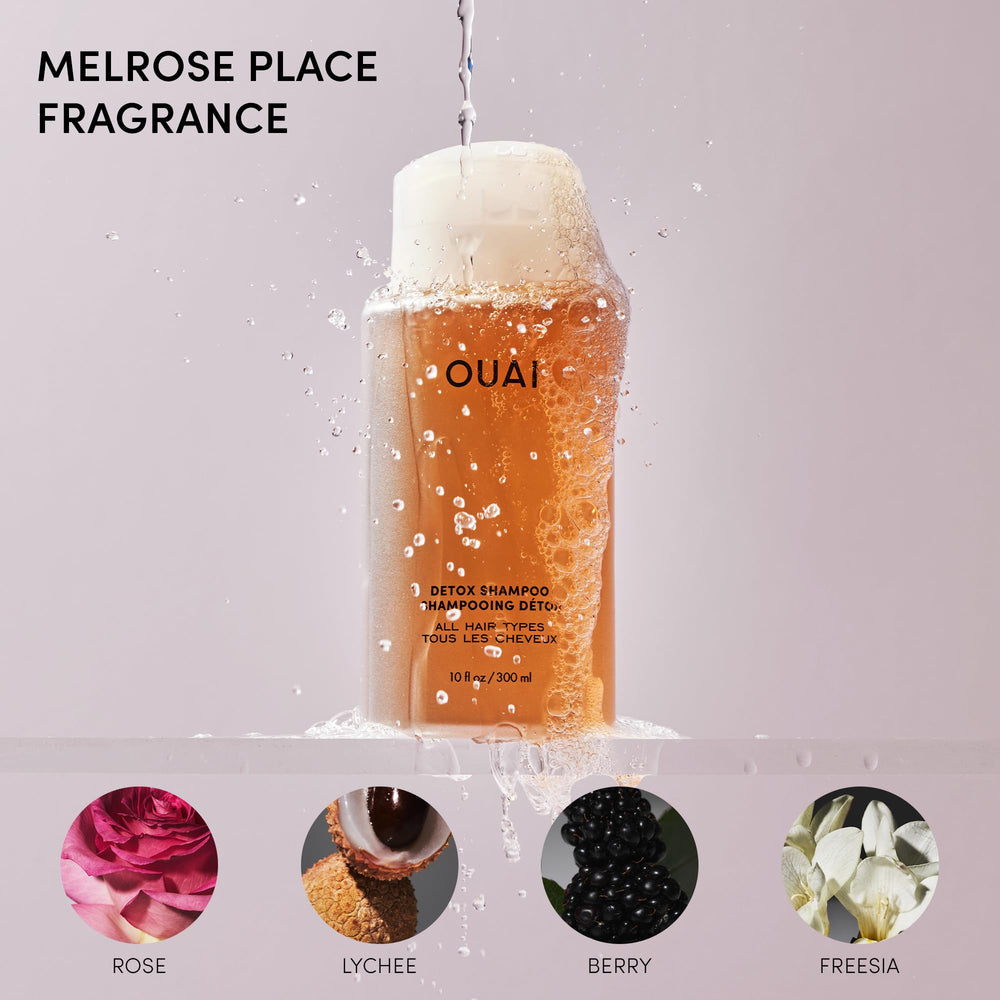 Smooth coconut oil in OUAI scrub suggests nourishing body care.
