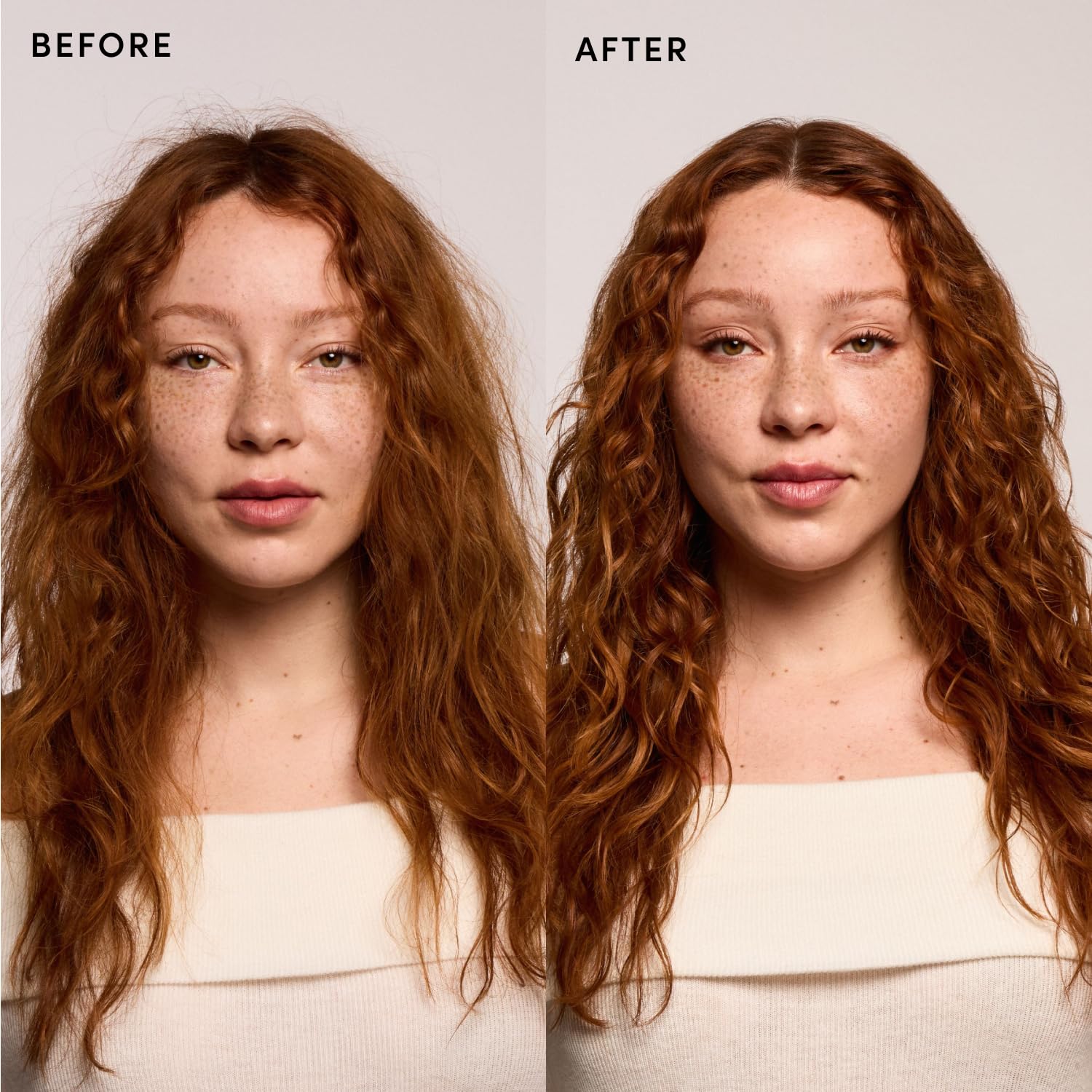 OUAI being sprayed on damp hair to detangle and prime for styling
