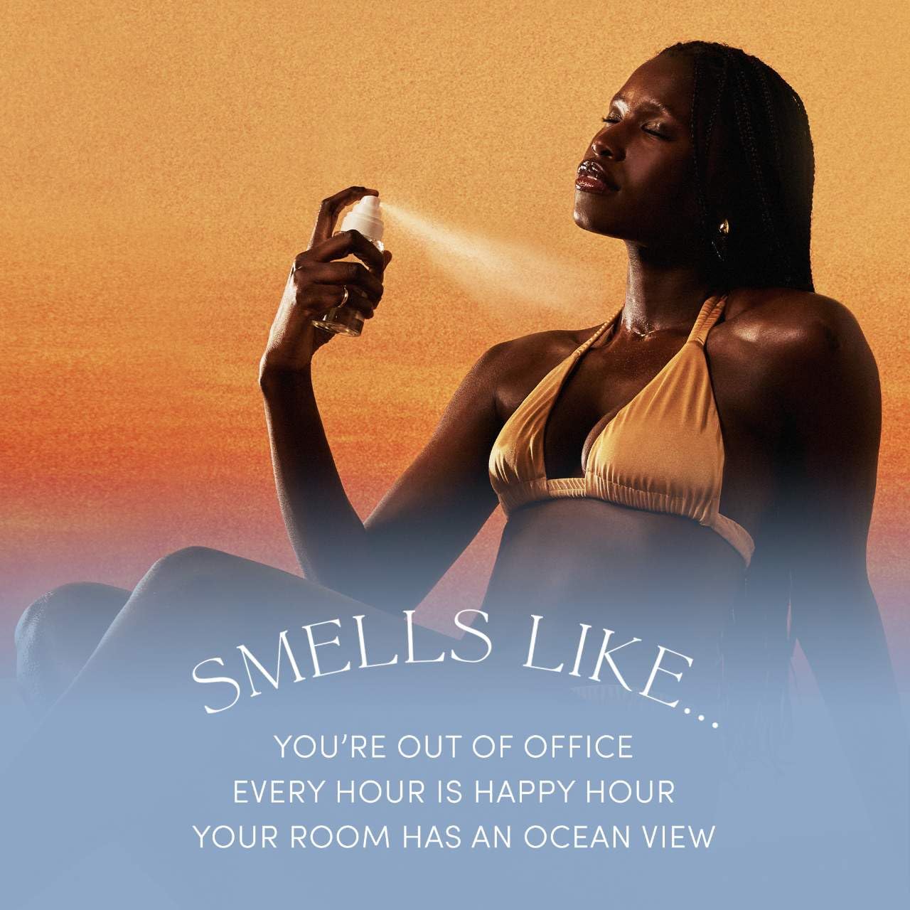 Body crème pairing image suggests layered scent for longer wear.