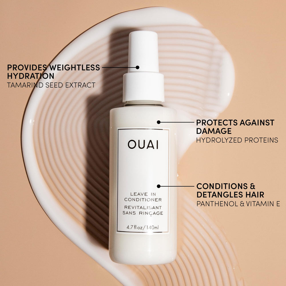 OUAI styling-primer-hair-tools prepares hair for blow-drying and straightening.