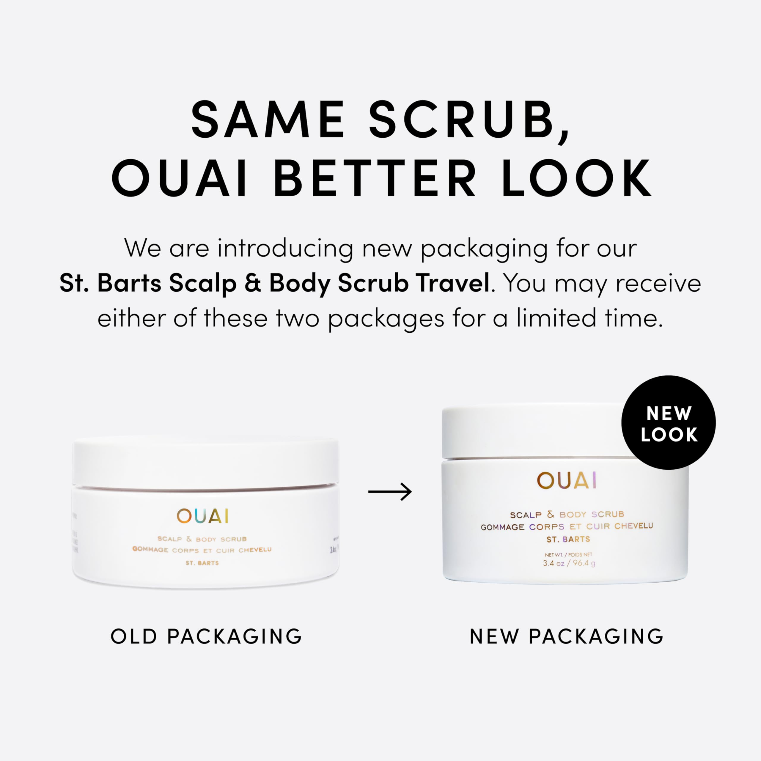 OUAI sugar crystals close-up highlighting a gentle scrub for buildup removal.