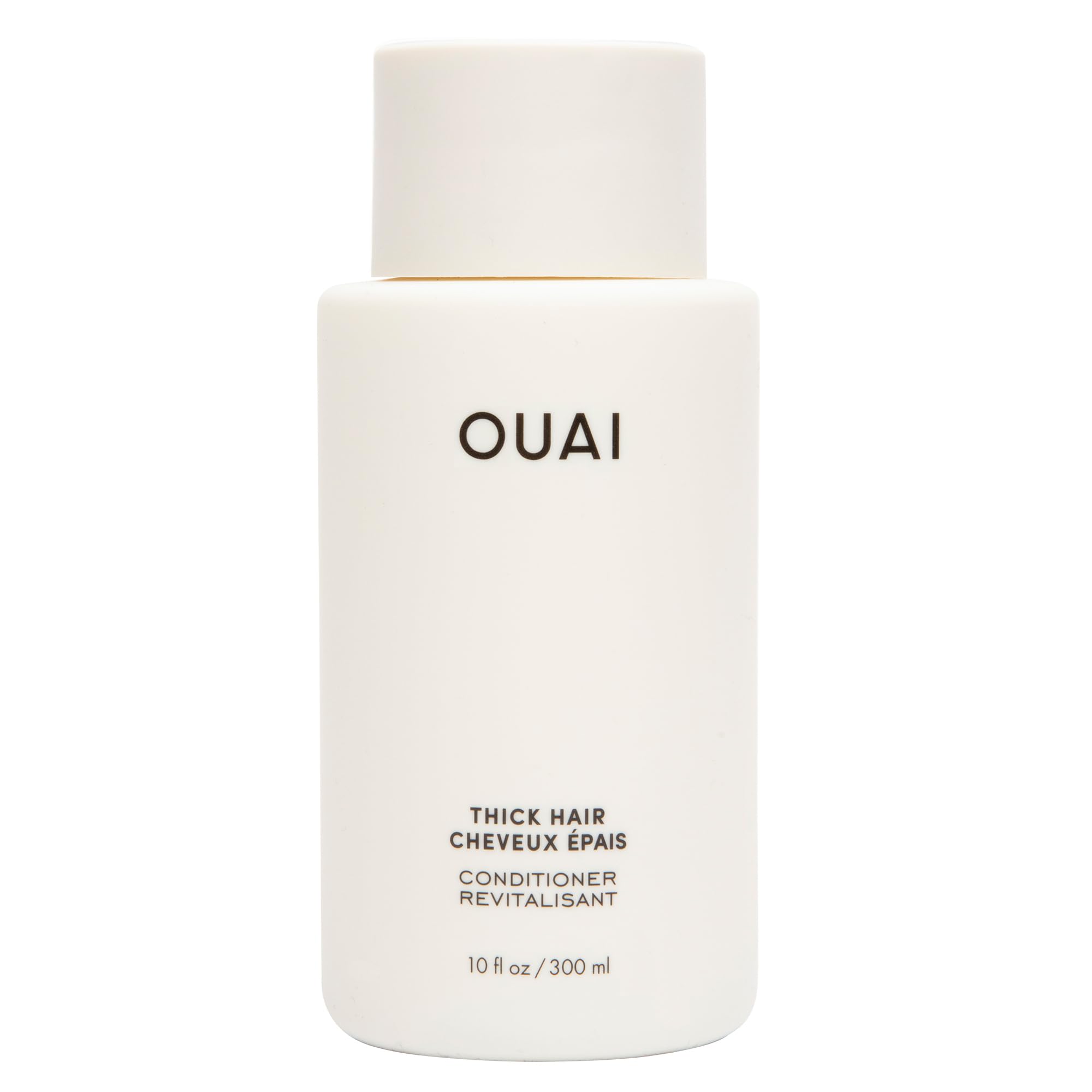 OUAI Thick Hair Conditioner bottle shows rich hydration for thick hair.