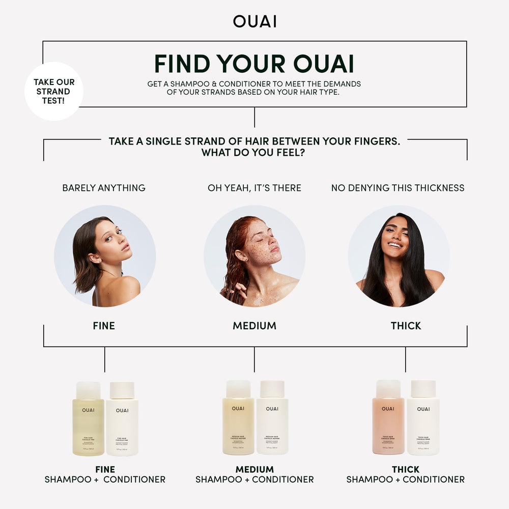 OUAI Thick Shampoo avocado oil coating helps prevent breakage during wash day.