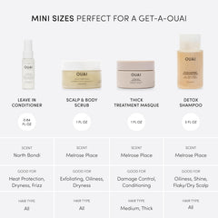 OUAI travel kit detox shampoo bottle for clarifying scalp cleanse.
