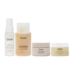 OUAI travel kit leave-in conditioner bottle for all hair types, detangling.