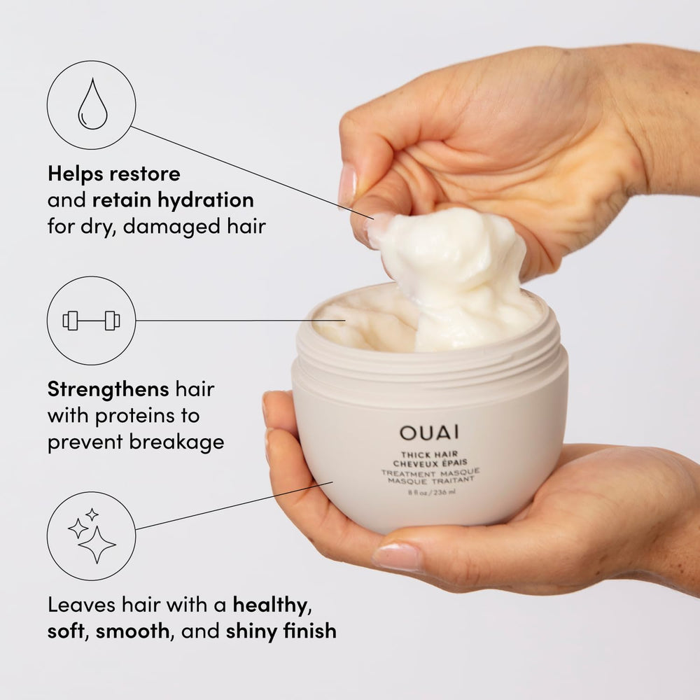 OUAI travel kit travel-size bottles ideal for trips.