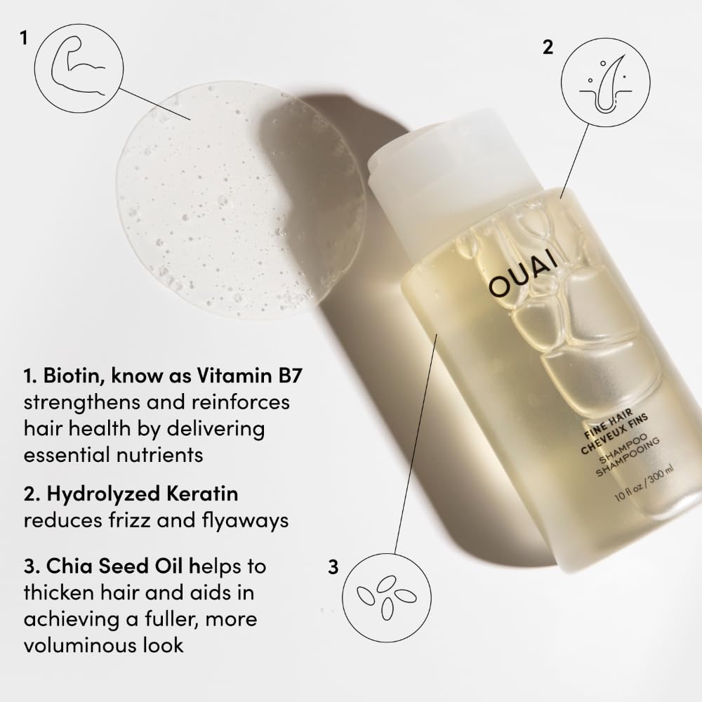 OUAI Travel-size set packaging labeled color-safe and sulfate-free for on-the-go.