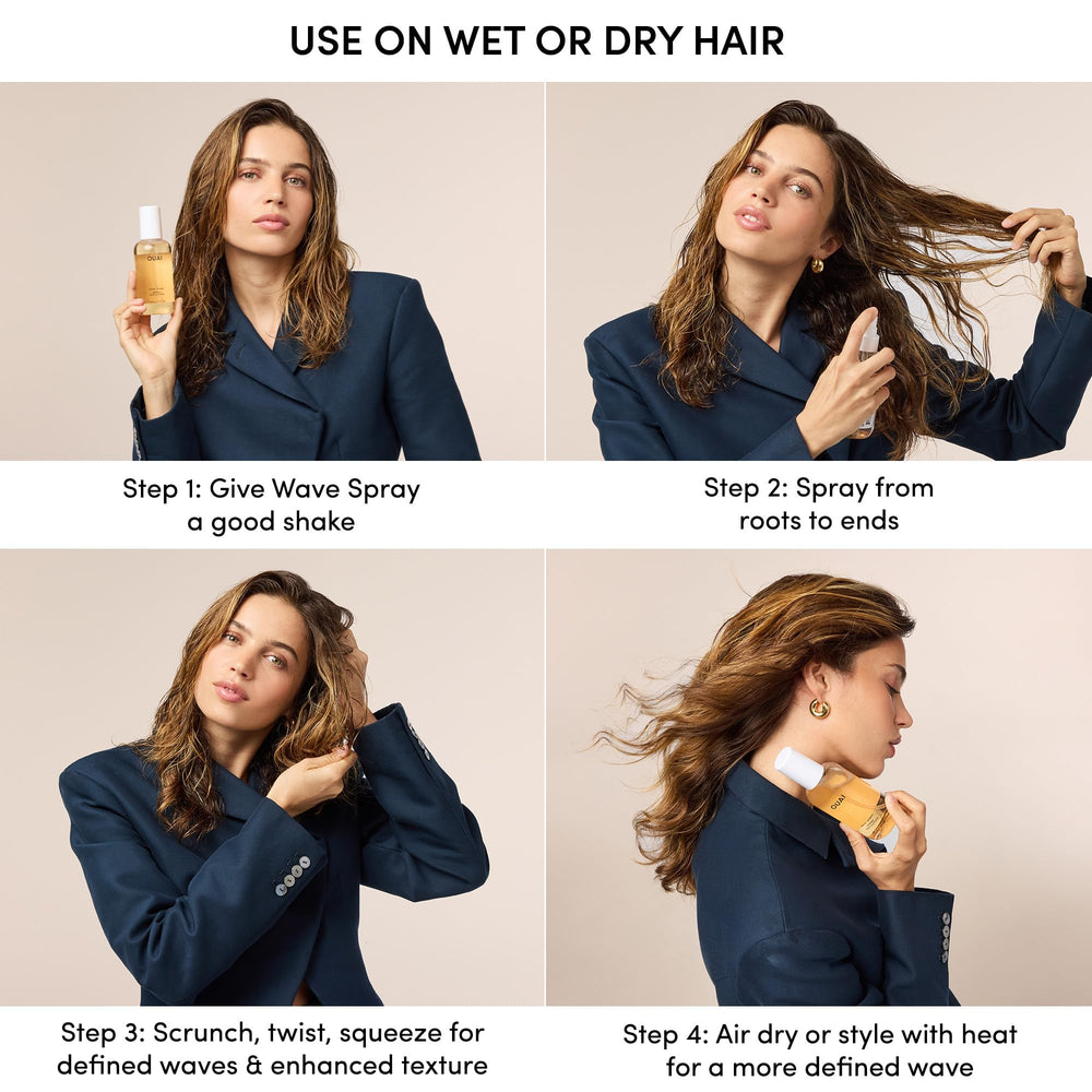 OUAI Wave Spray countertop-shot captures travel-friendly bottle