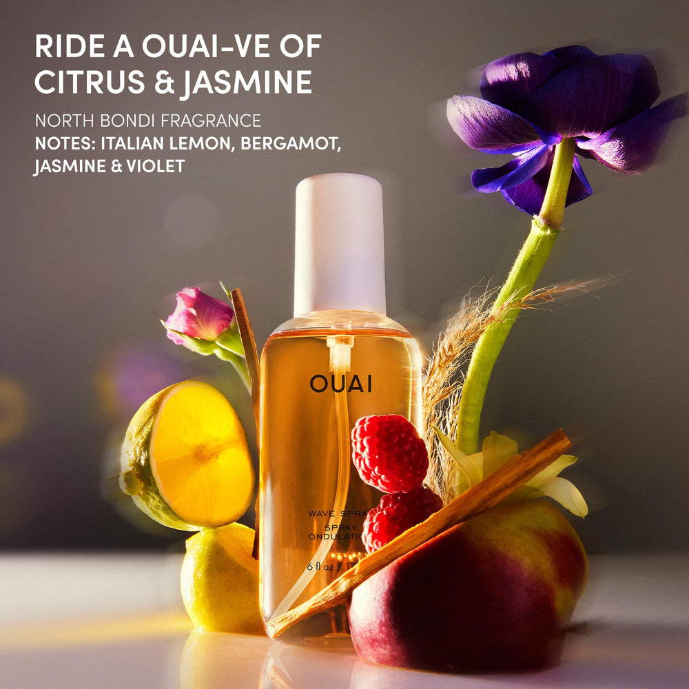 OUAI Wave Spray ingredients-focus emphasizing rice protein and coconut oil