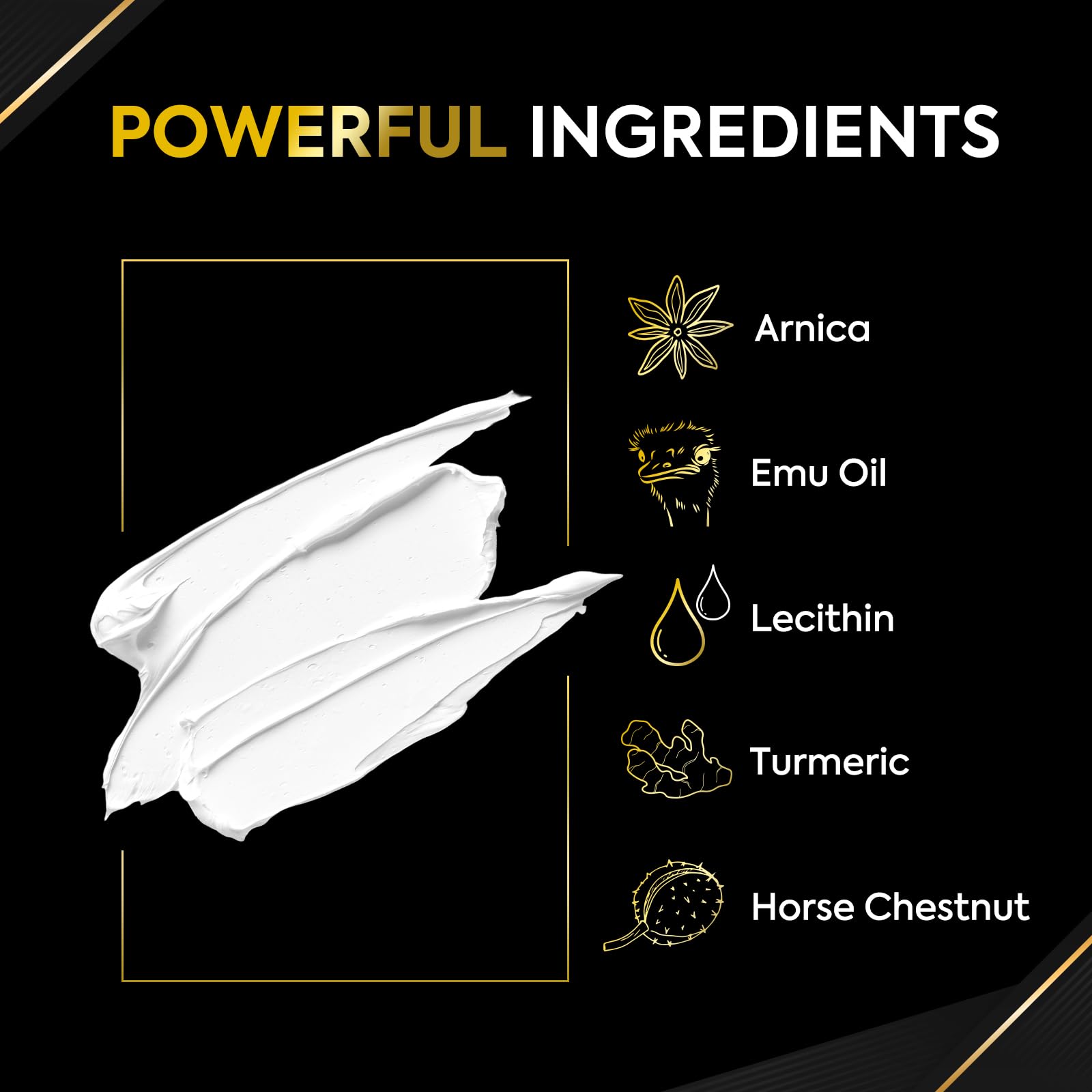 Oudetas Numbing Cream with Emu Oil and Arnica highlights skin-soothing ingredients for sensitive areas.