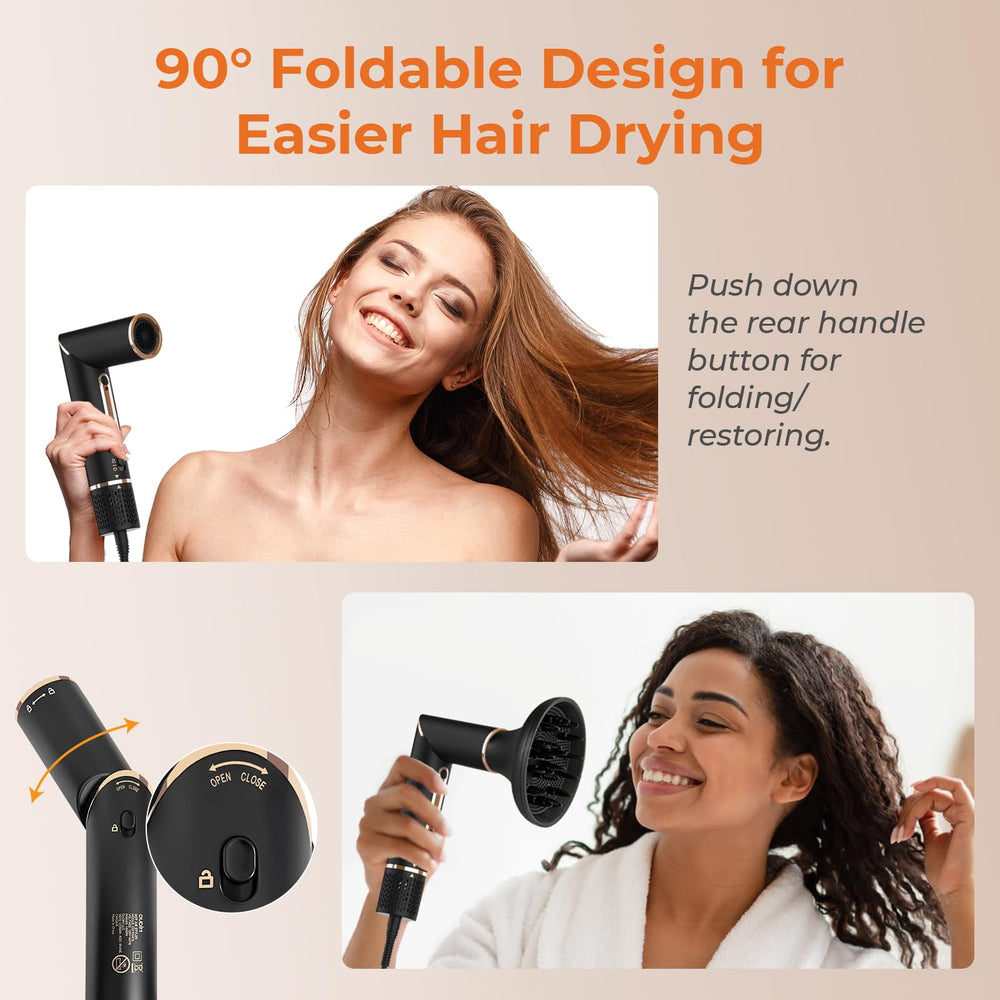 OUDIM 90° foldable handle saves space for travel and storage.