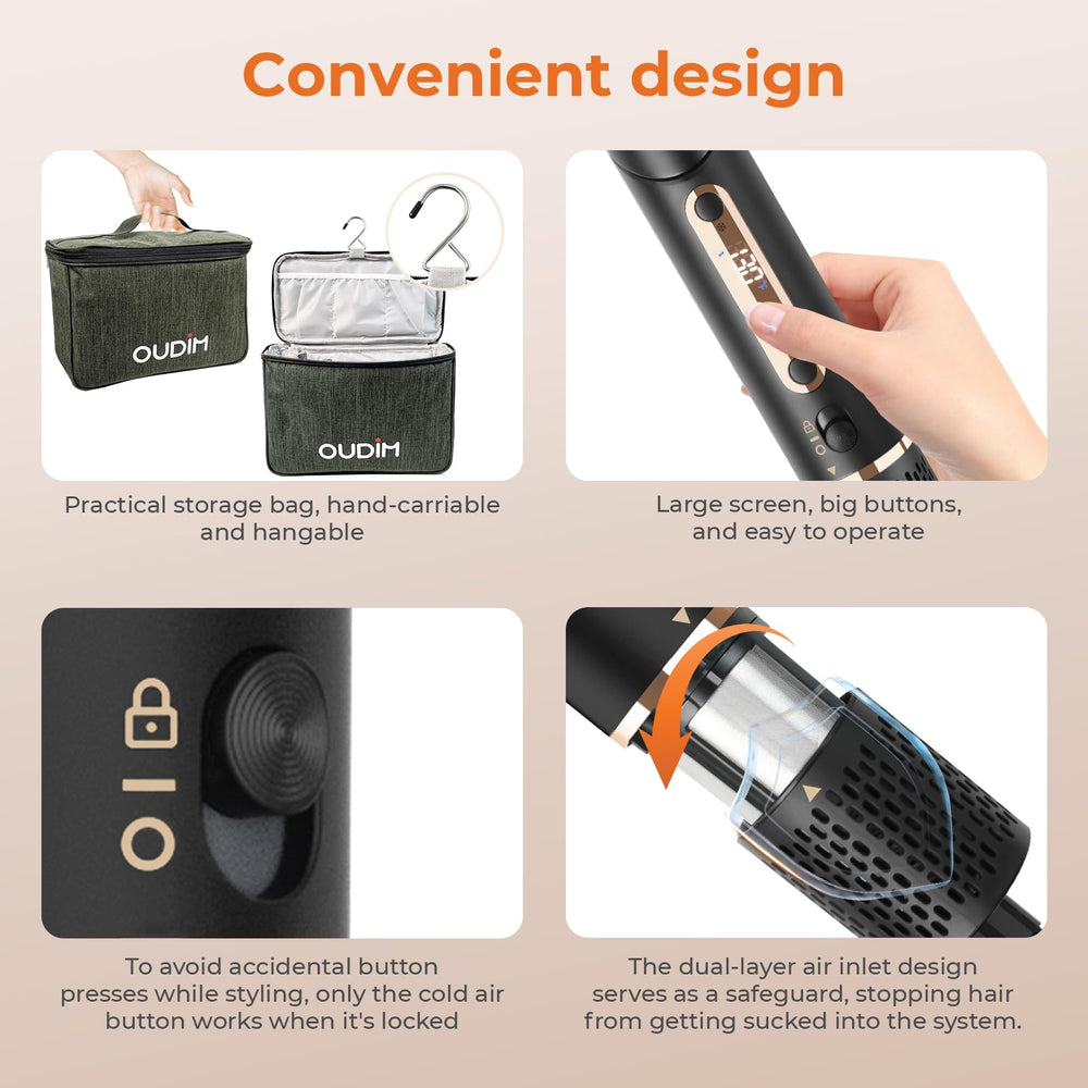 OUDIM stylish travel bag keeps your styling kit organized.