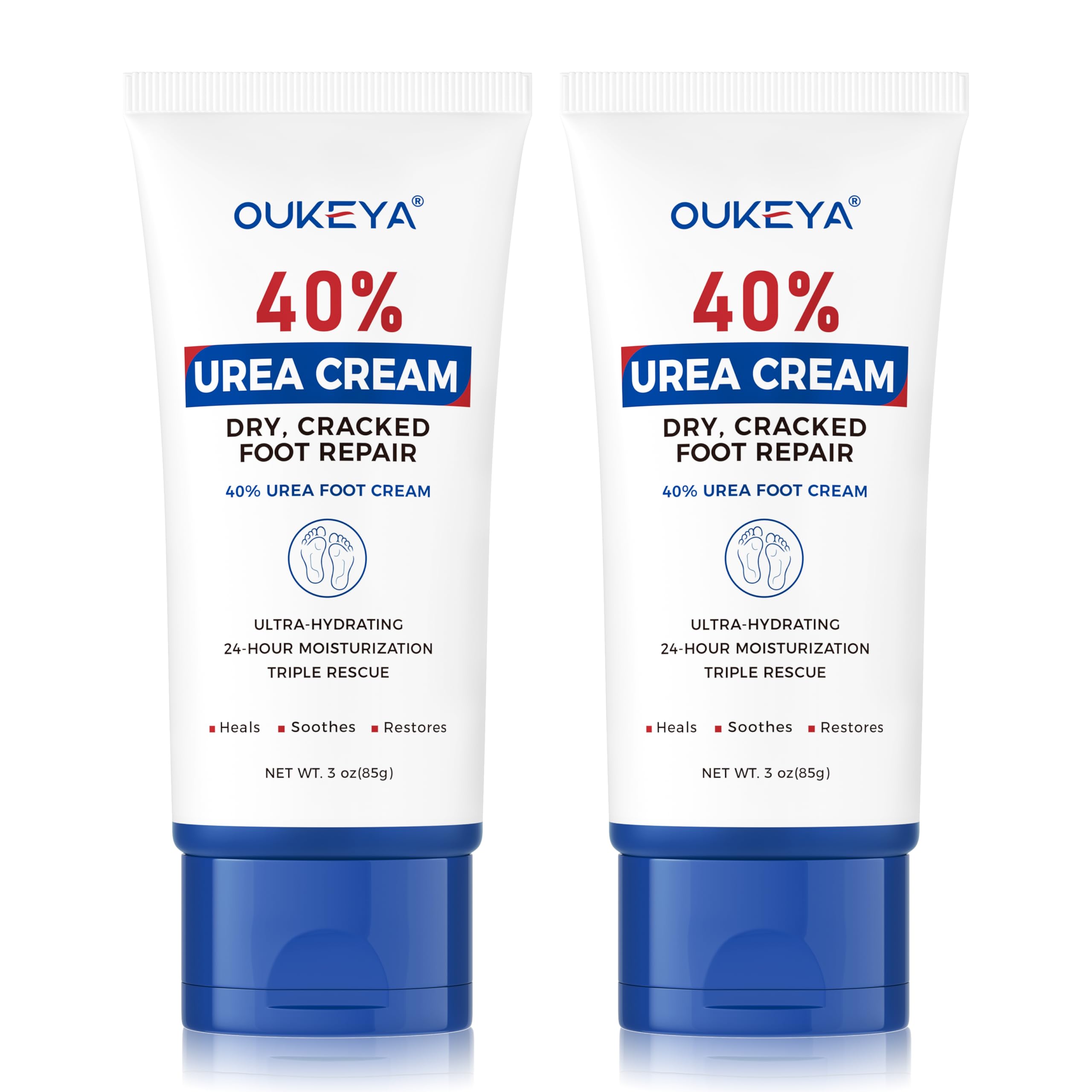 OUKEYA 40% urea cream tube 3oz for quick moisturization.