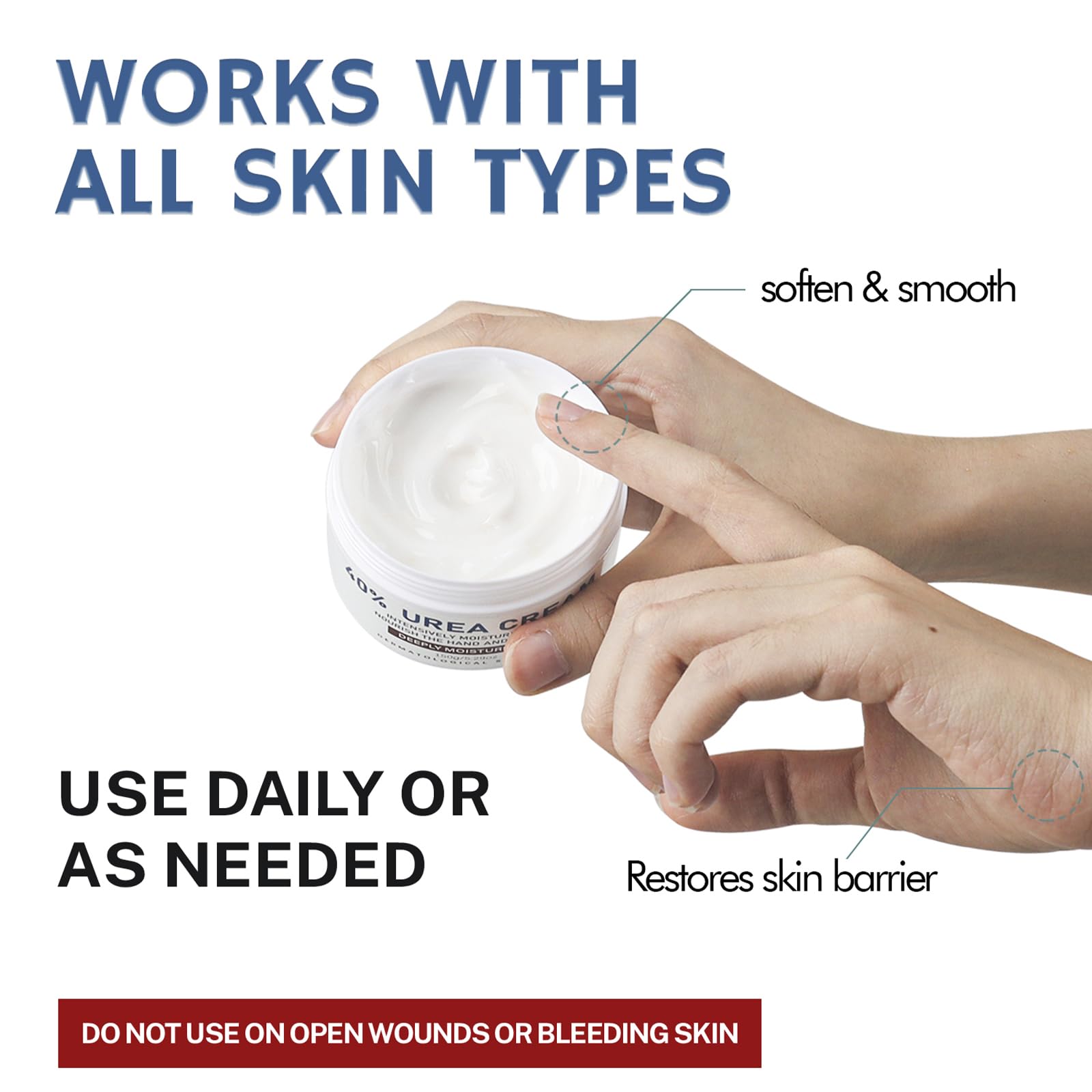 OUKEYA Urea Cream packaging emphasizes 40% urea for premium care.