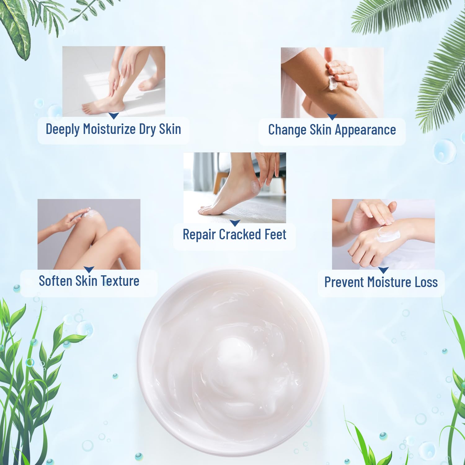 OUKEYA Urea Cream texture on hands delivers smoothing and hydration.