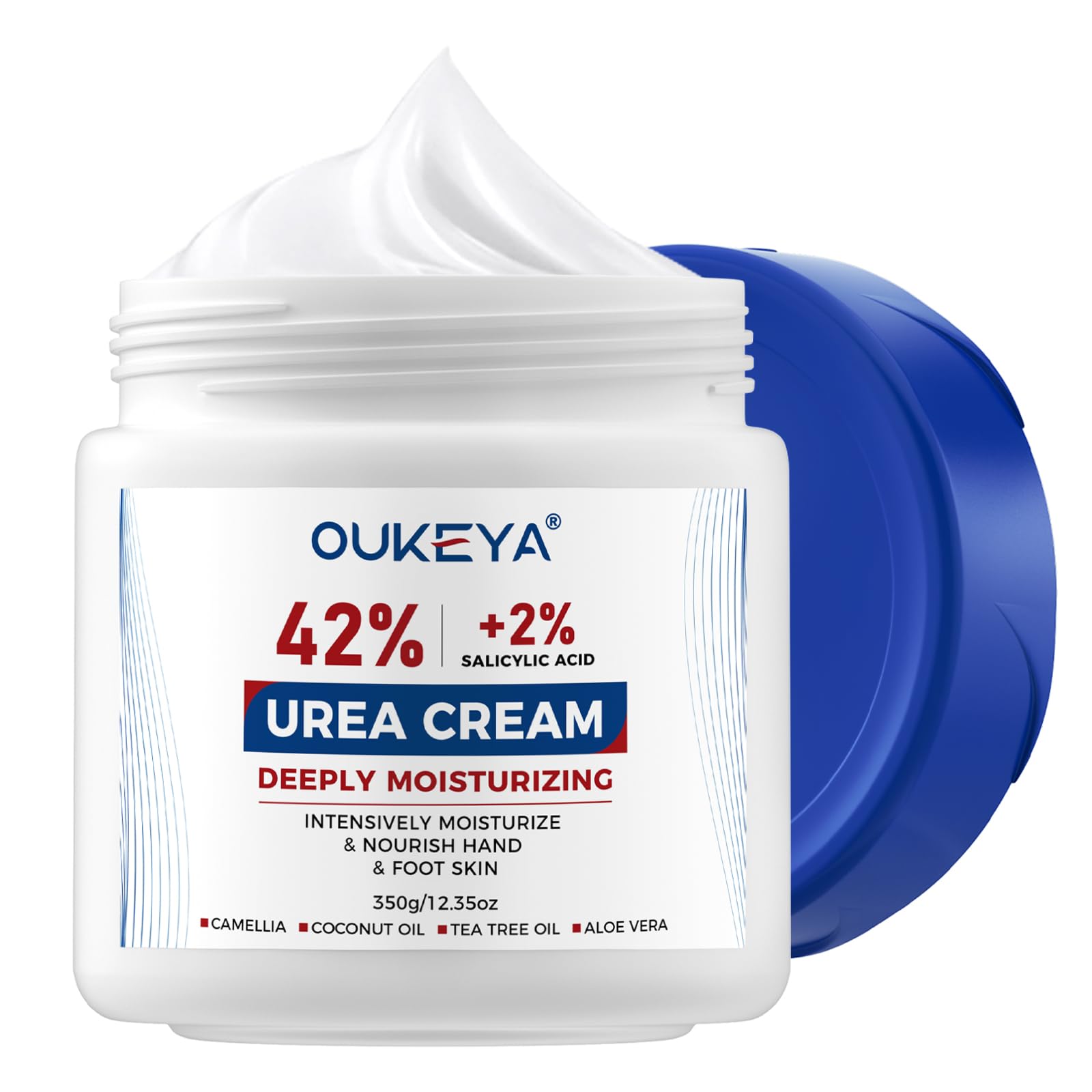 OUKEYA Urea Cream 42% bottle for fast absorption and foot care.