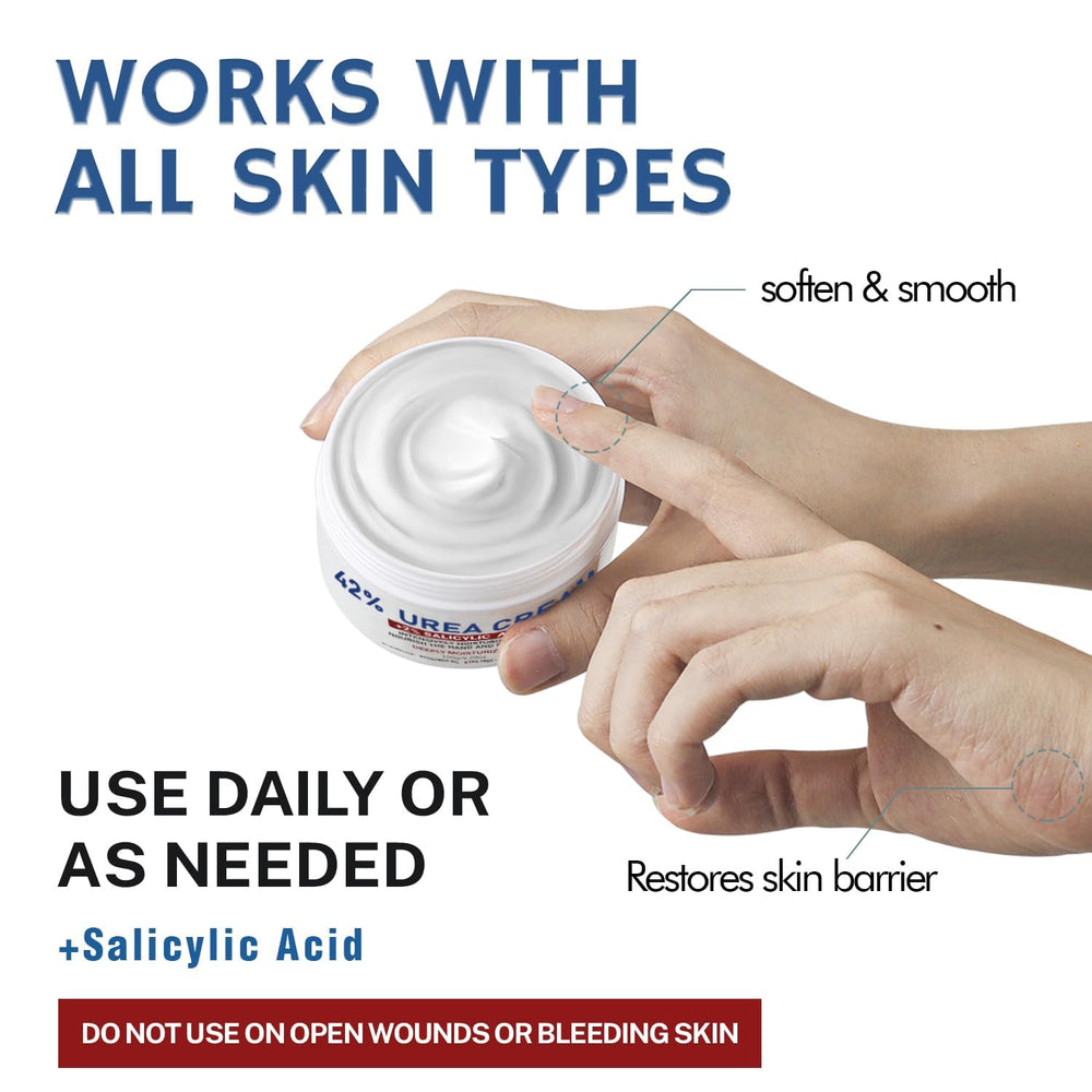 OUKEYA Urea Cream on feet demonstrating soft, smooth heel care