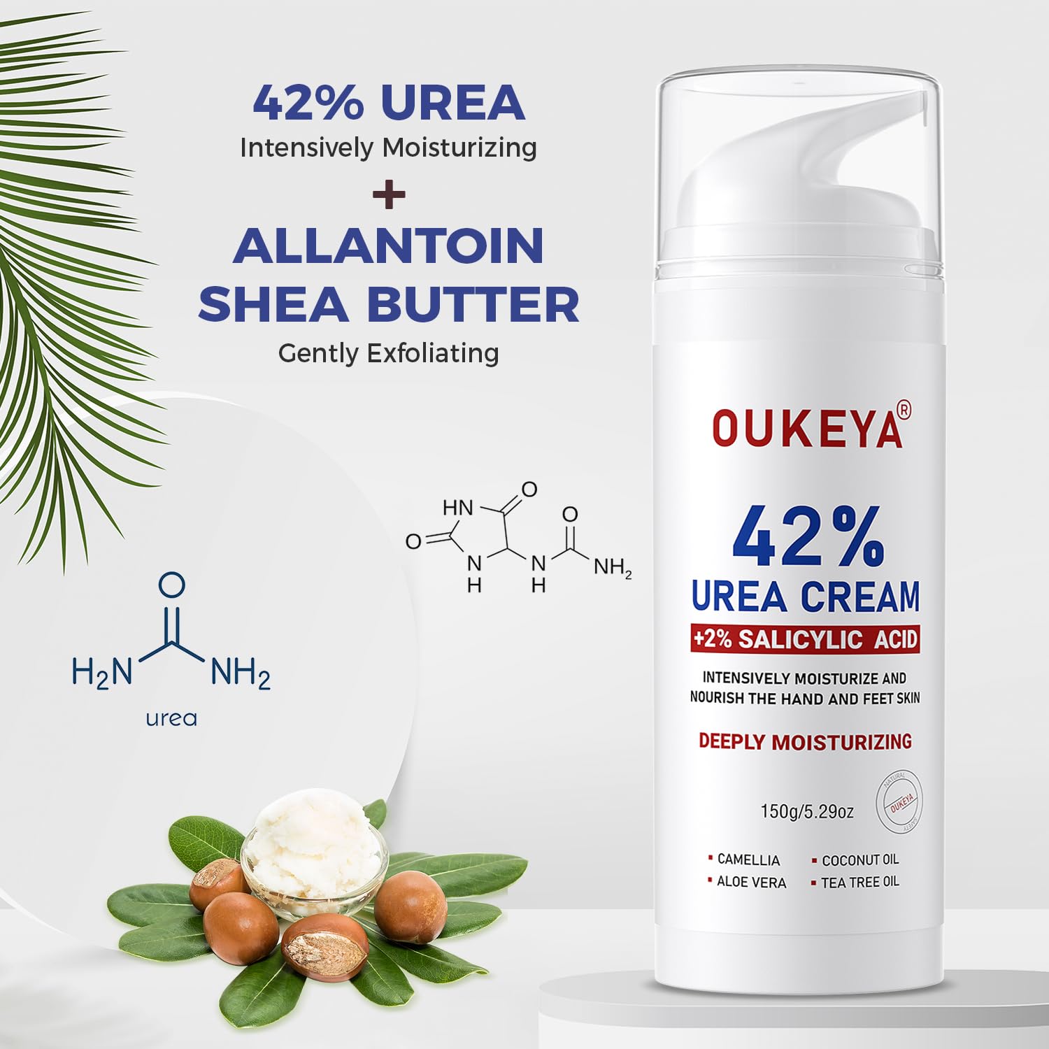 OUKEYA Urea Cream 42% offers concentrated care for nourishing rough skin.