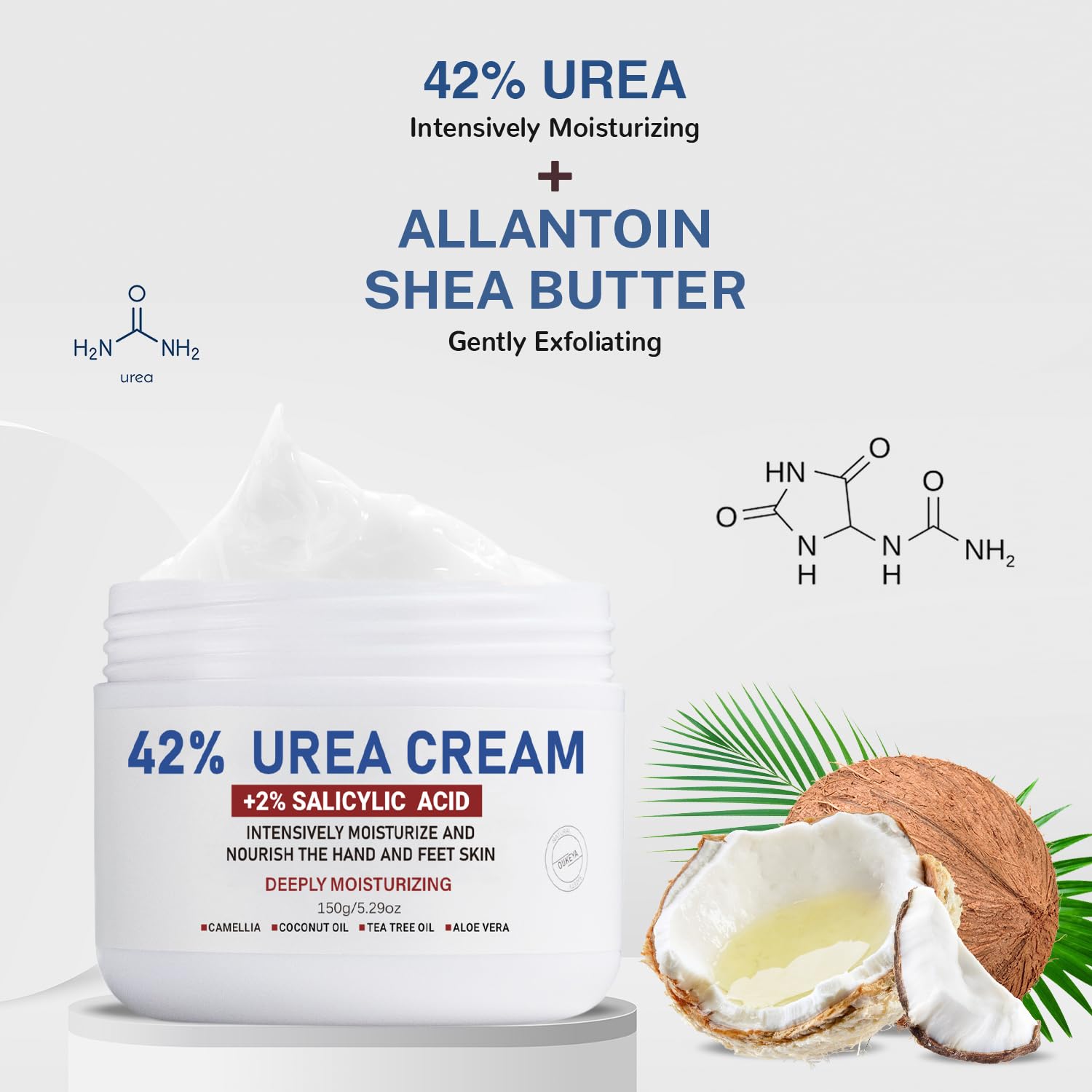 OUKEYA Urea Cream ingredients highlight including glycerin and camellia