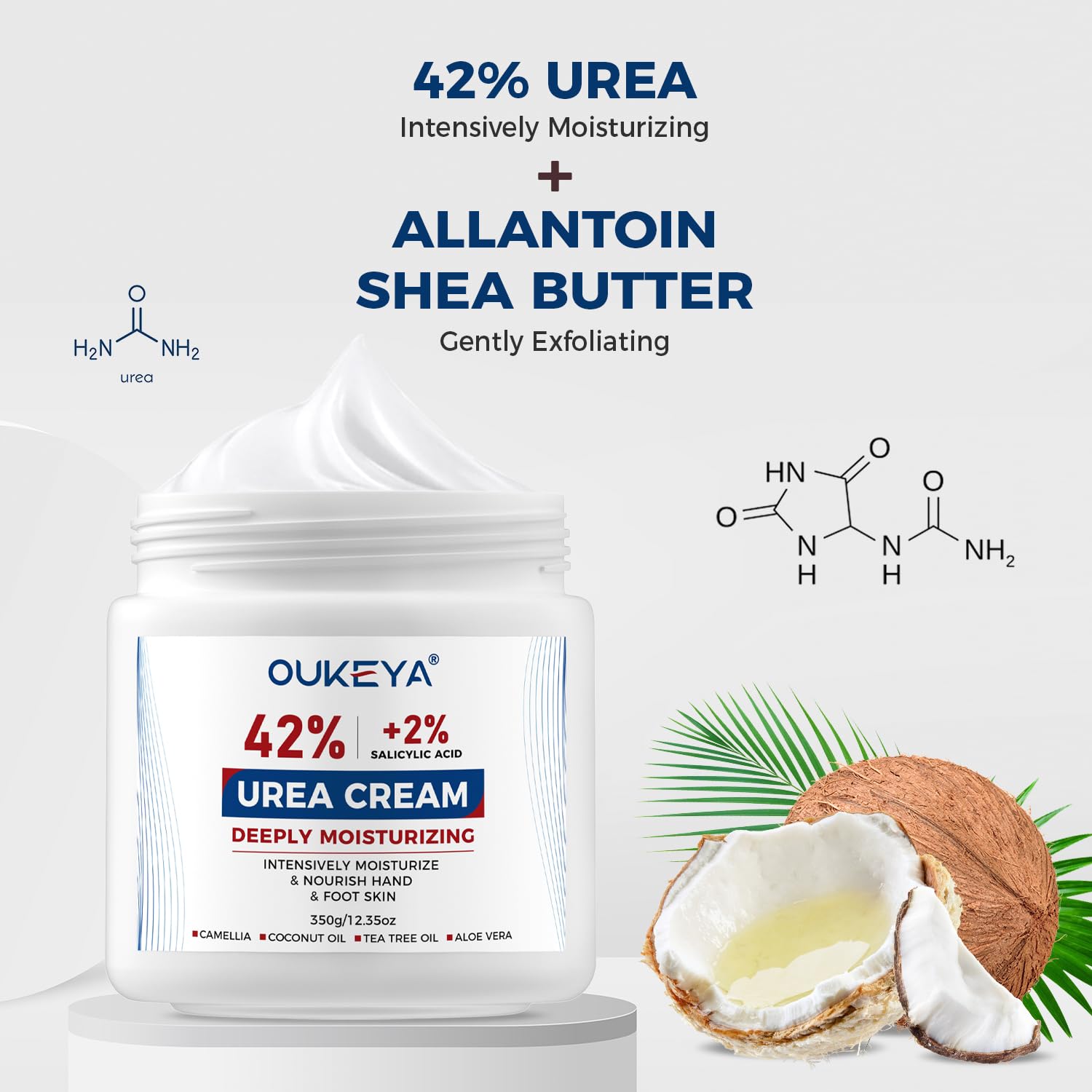 OUKEYA Urea Cream 42% texture absorbed rapidly on hands.