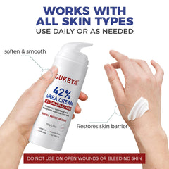 OUKEYA Urea Cream ingredients like glycerin and aloe soothe without residue.