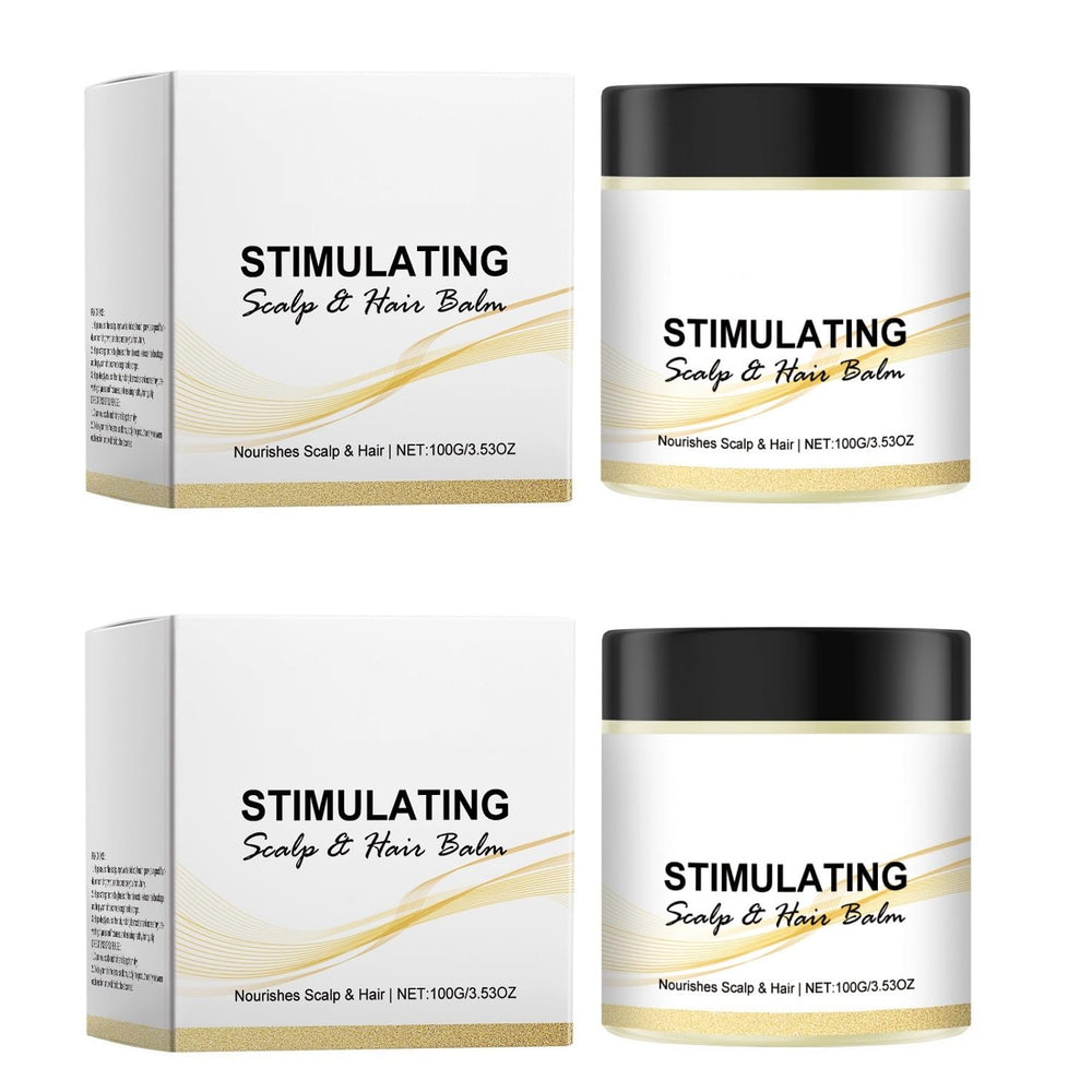 OUKPANE stimulating scalp balm bottle shows soothing, moisture-rich application for daily scalp care.
